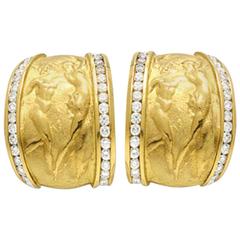 SeidenGang Signed Man & Woman 2.00 Carats Diamonds & 18kt Gold Earrings