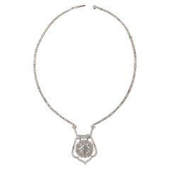 Art Deco Diamond and Platinum Necklace, 18.75 Carats