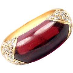 Bulgari Pink Tourmaline Diamond Gold Ring 10