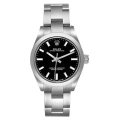 Rolex Oyster Perpetual Nondate Black Dial Steel Ladies Watch 276200 Unworn