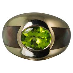 Mauboussin Peridot Abalone Gold Ring