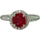1.81 Carat Burma Ruby Diamond Gold Ring 