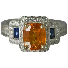 Sapphire Diamond Gold Ring 12