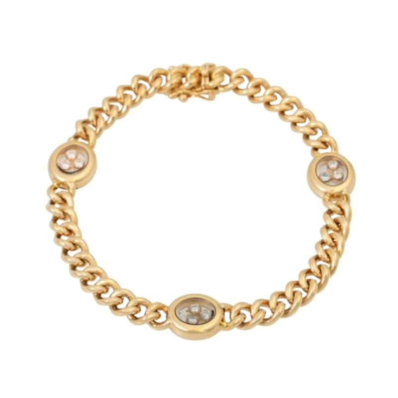 Chopard 'Happy Diamonds' Round Curb Bracelet, Especially with 9 Brilliant-Cut For Sale