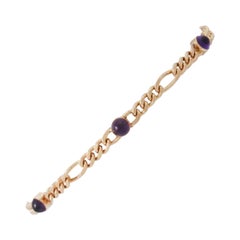 Figaro Bracelet with Amethyst Cabochon