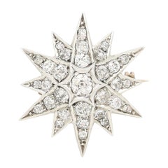 Victorian 1.50ct Old Mine Cut Diamond Star Brooch and Pendant, circa 1880