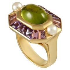 Chanel 18K Yellow Gold Multicolor Gemstone Ring