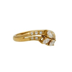Ring with 3 Navette-Cut Diamonds Totaling Approx. 0.35 Ct