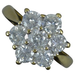 18 Karat Gold und 2,00 Karat Diamant Gänseblümchen-Cluster-Ring