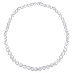 Harakh 7.50 Carat Natural Diamond Tennis Necklace in 18 Kt White Gold