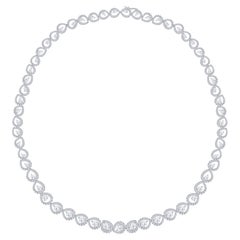 Harakh Collier tennis en or blanc 18 carats avec diamants naturels de 7,50 carats