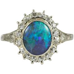 Ryrie Brothers Black Opal Diamond Gold Ring