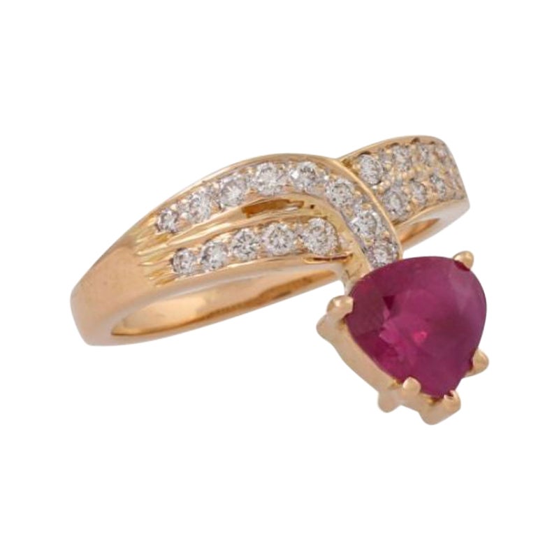Ring with Ruby and Diamonds For Sale