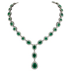 Smaragd- und Diamant-Halskette