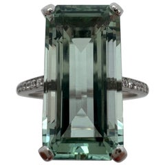 6.02ct Fine Boodles Green Blue Emerald Aquamarine & Diamond 18k White Gold Ring
