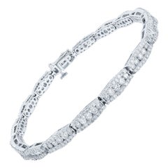 14 Karat White Gold Diamond 3.60 Carat Ladies Tennis Bracelet