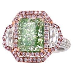 Emilio Jewelry, bague en diamant vert-de-gris certifié GIA de 3,00 carats