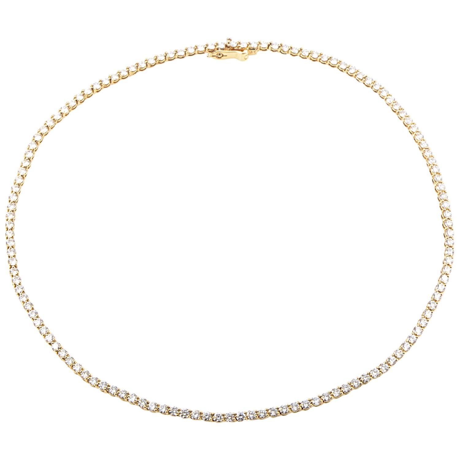 Tiffany & Co. Yellow Gold Diamond Tennis Necklace