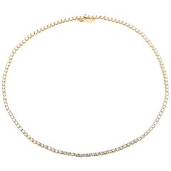 Vintage Tiffany & Co. Yellow Gold Diamond Tennis Necklace