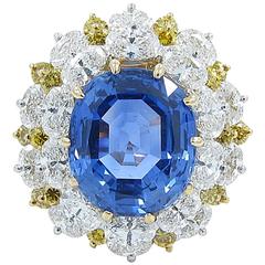 Oscar Heyman Natural Ceylon Sapphire and Diamond Ring
