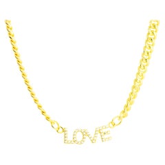 Gold Plate Cubic Zircon Chain Name Letters Romantic Love Intini Jewels Necklace
