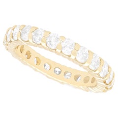 Anillo de eternidad vintage de diamantes de 1,84 ct y oro amarillo de 14 ct