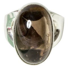 Modernistischer Ring aus Silber und Rauchquarz von Elis Kauppi, Finnland, 1960