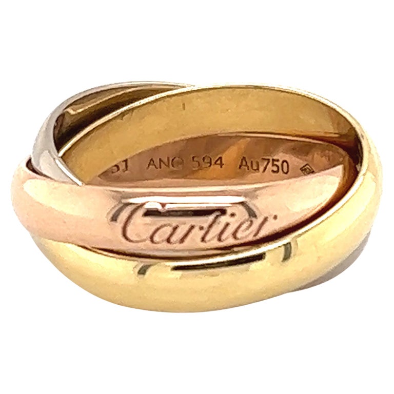 Cartier Trinity Ring Classic Tri-Color 18k Gold For Sale at 1stDibs