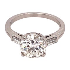 Vintage Tiffany & Co. Round Diamond 1.72 Carat Engagement Ring GIA H VS2
