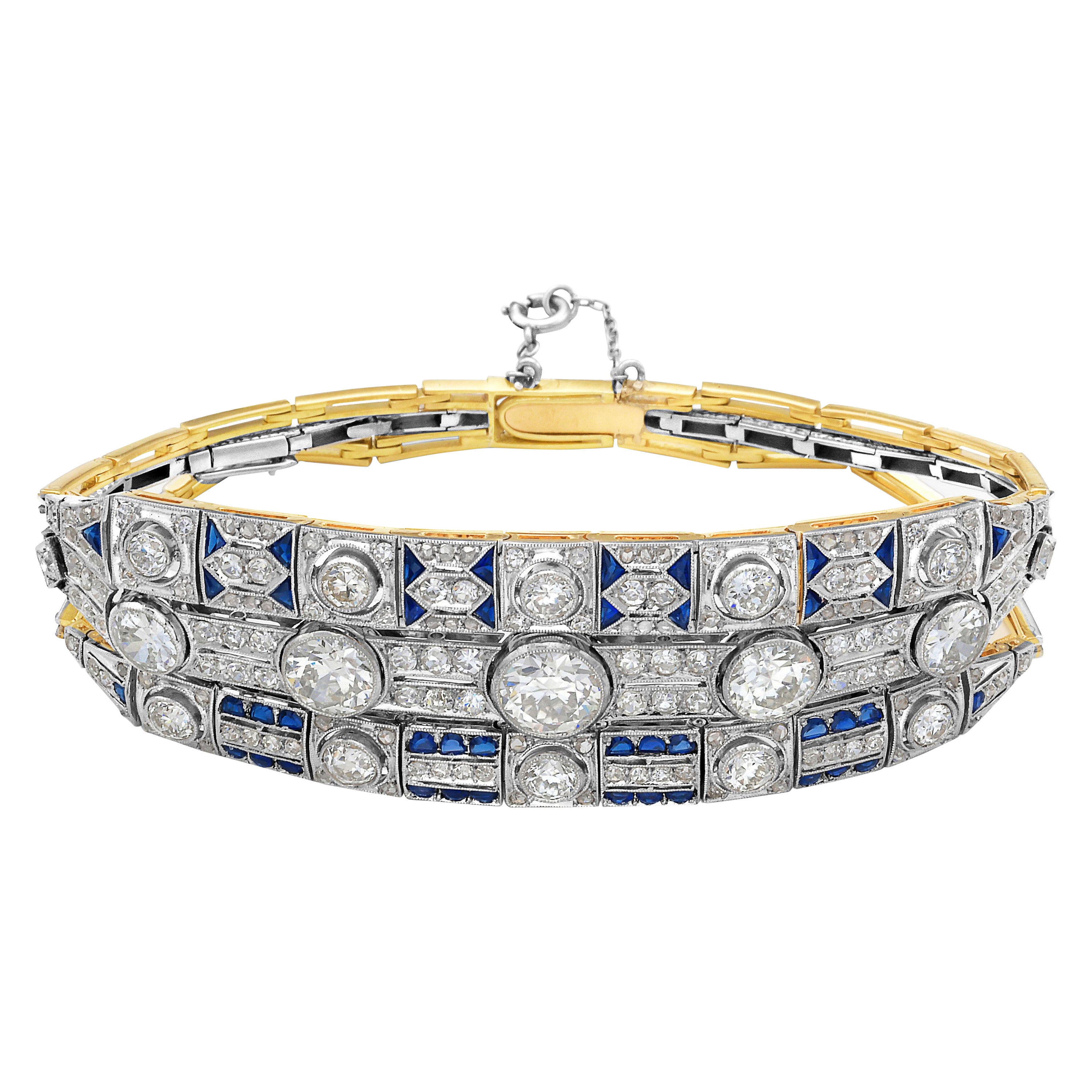 Emilio Jewelry 120 Year Old Antique Diamond Bracelet For Sale