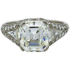 Bailey Banks and Biddle Fine Art Deco 2.70 Carat Diamond and Platinum Ring