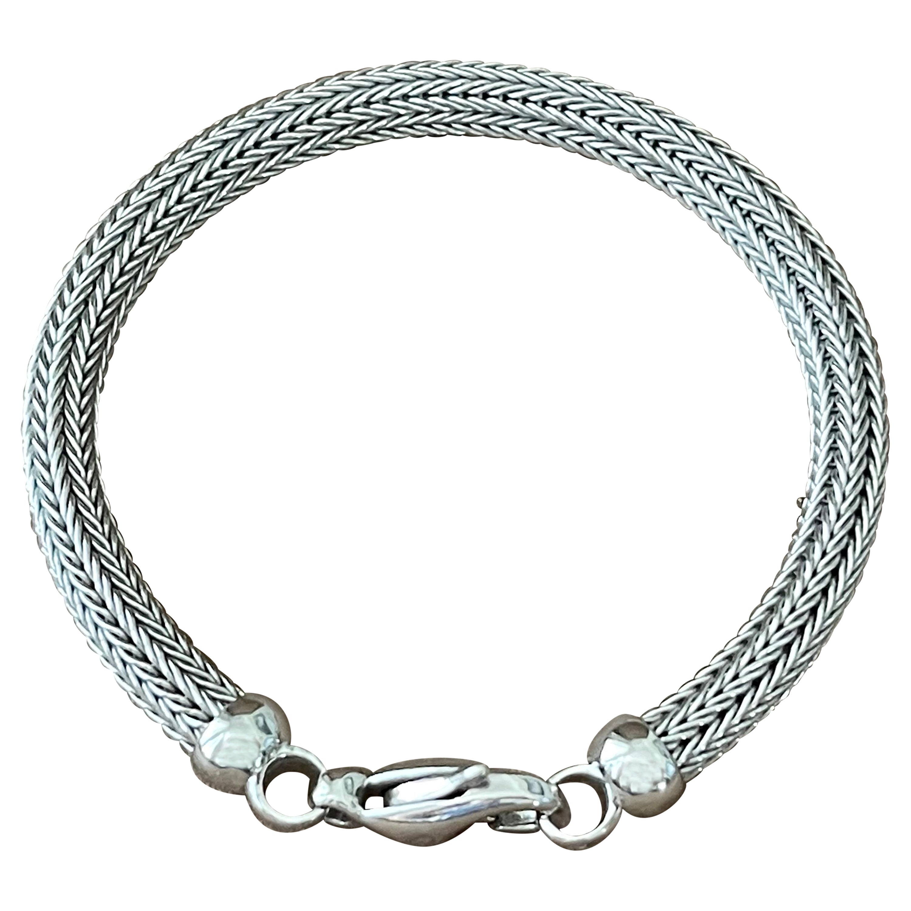 Pulsera de punto de oro blanco de 18 K en venta