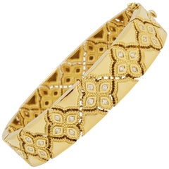 Roberto Coin Bracelet étroit « Princesse vénitienne » en or jaune et diamants