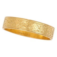 Vintage 22ct Gold Engraved Wedding Band, Circa 1968