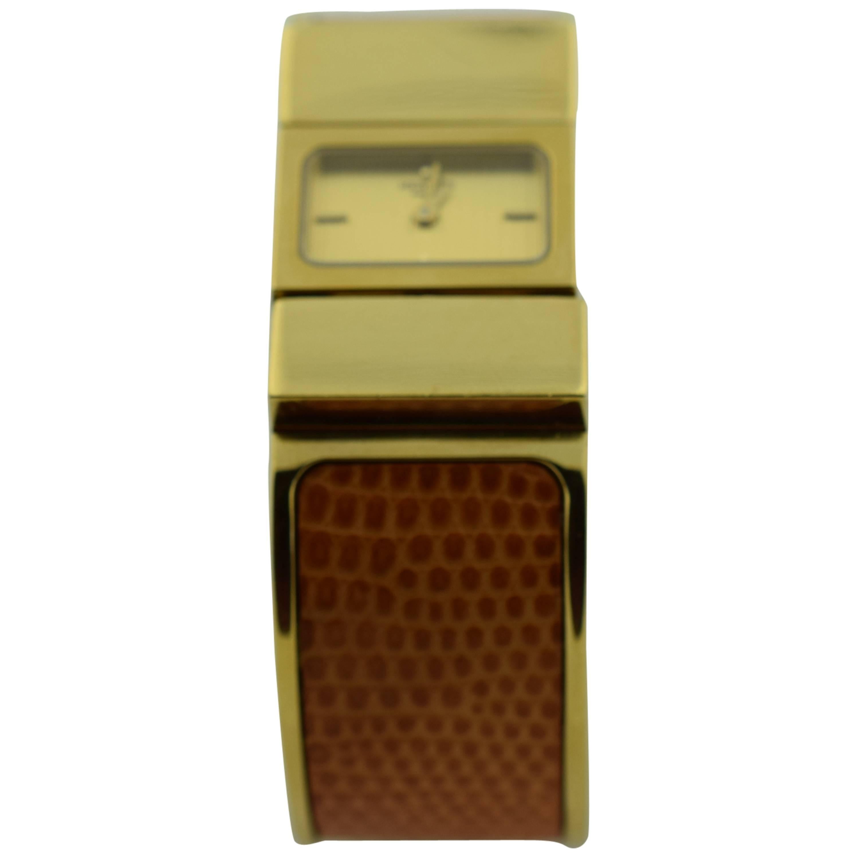 Hermes White "Clic-Clac " Style Lady's Bracelet Quartz Wristwatch For Sale