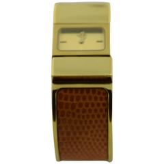 Used Hermes White "Clic-Clac " Style Lady's Bracelet Quartz Wristwatch