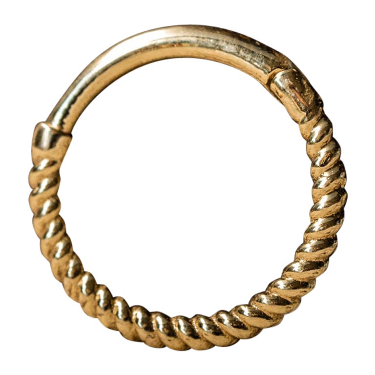 Gold Septum Jewelry, 14k Gold Nose Ring, Daith Piercing Helix Cartilage