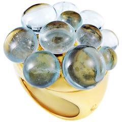 Pomellato Aquamarin-Cluster-Ring aus Gold