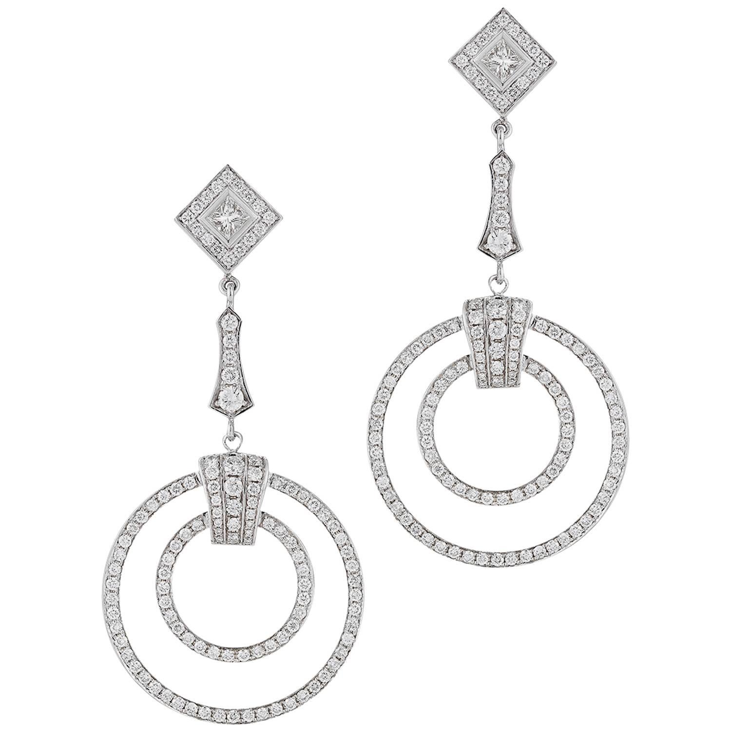 Art Deco Style Diamond Earrings