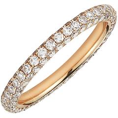 Rose Gold Eternity Band, 18 Karat and Diamonds