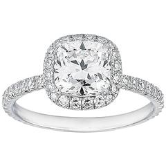 Marisa Perry Micro Pave 1.54 Carat Cushion Cut Diamond Engagement Ring 9