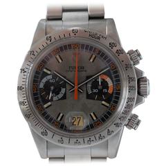 Retro Tudor Stainless Steel Chronograph Monte-Carlo Wristwatch