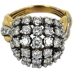Fancy Bombay Style Diamond Two Color Gold Ring
