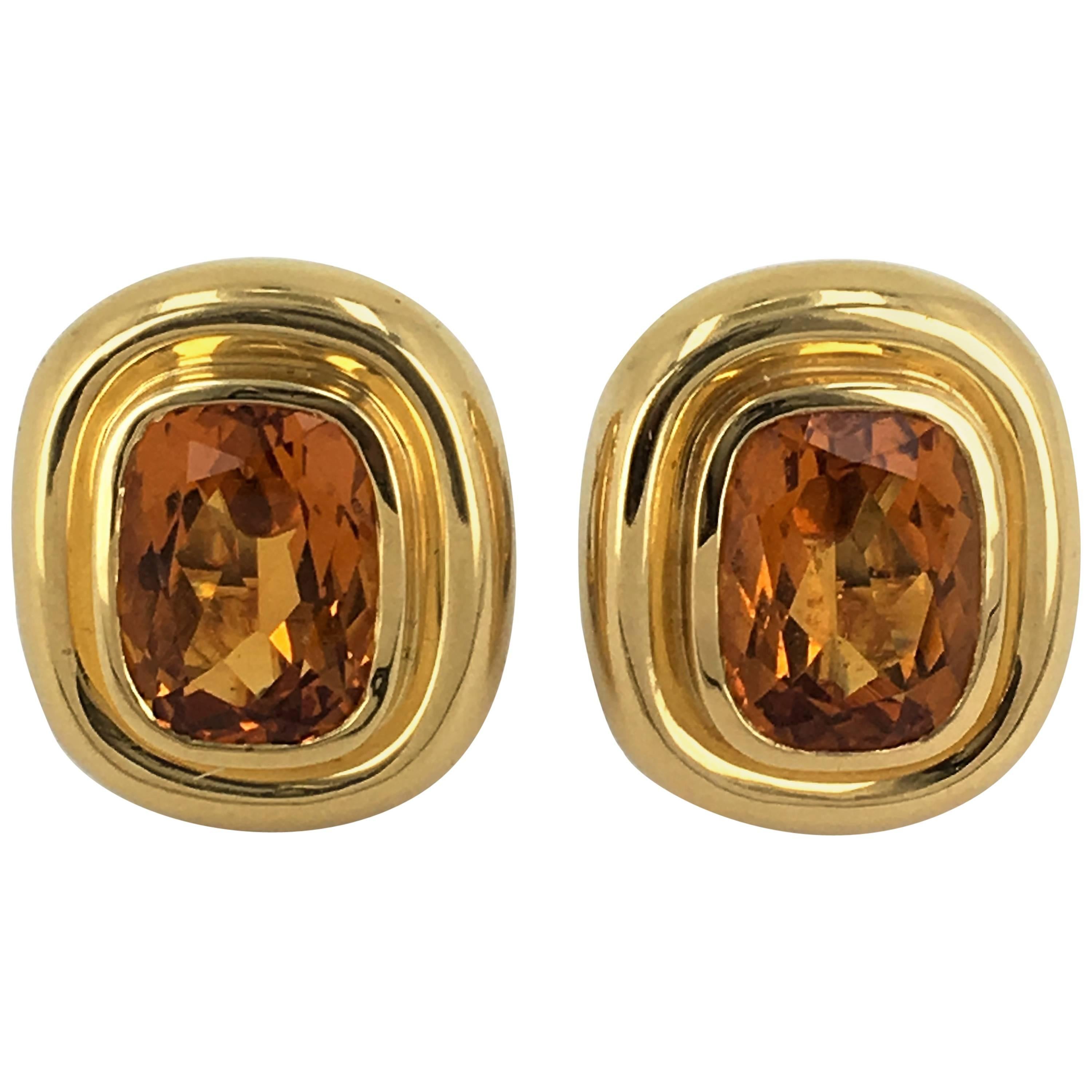 Tiffany & Co. Paloma Picasso Topaz Gold Earrings For Sale