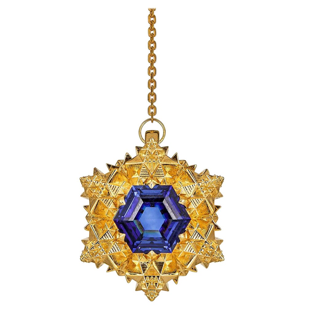 Cosmic 18K Gold Creation Pendant For Sale