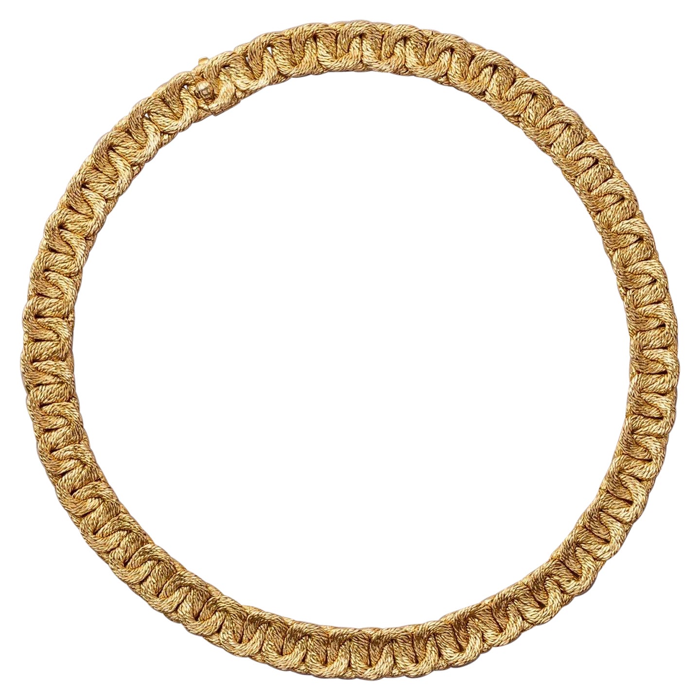 18 Carat Gold Georges Lenfant Woven Link Necklace