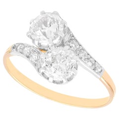 Vintage 1.87 Carat Diamond and Yellow Gold Twist Ring