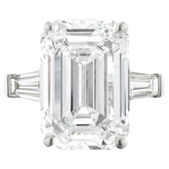 Flawless GIA Certified 6 Carat Emerald Cut Diamond Ring Excellent Cut and Polish
