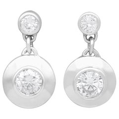 Tropfenohrringe aus Weißgold mit 0,77 Karat Diamanten und Weißgold