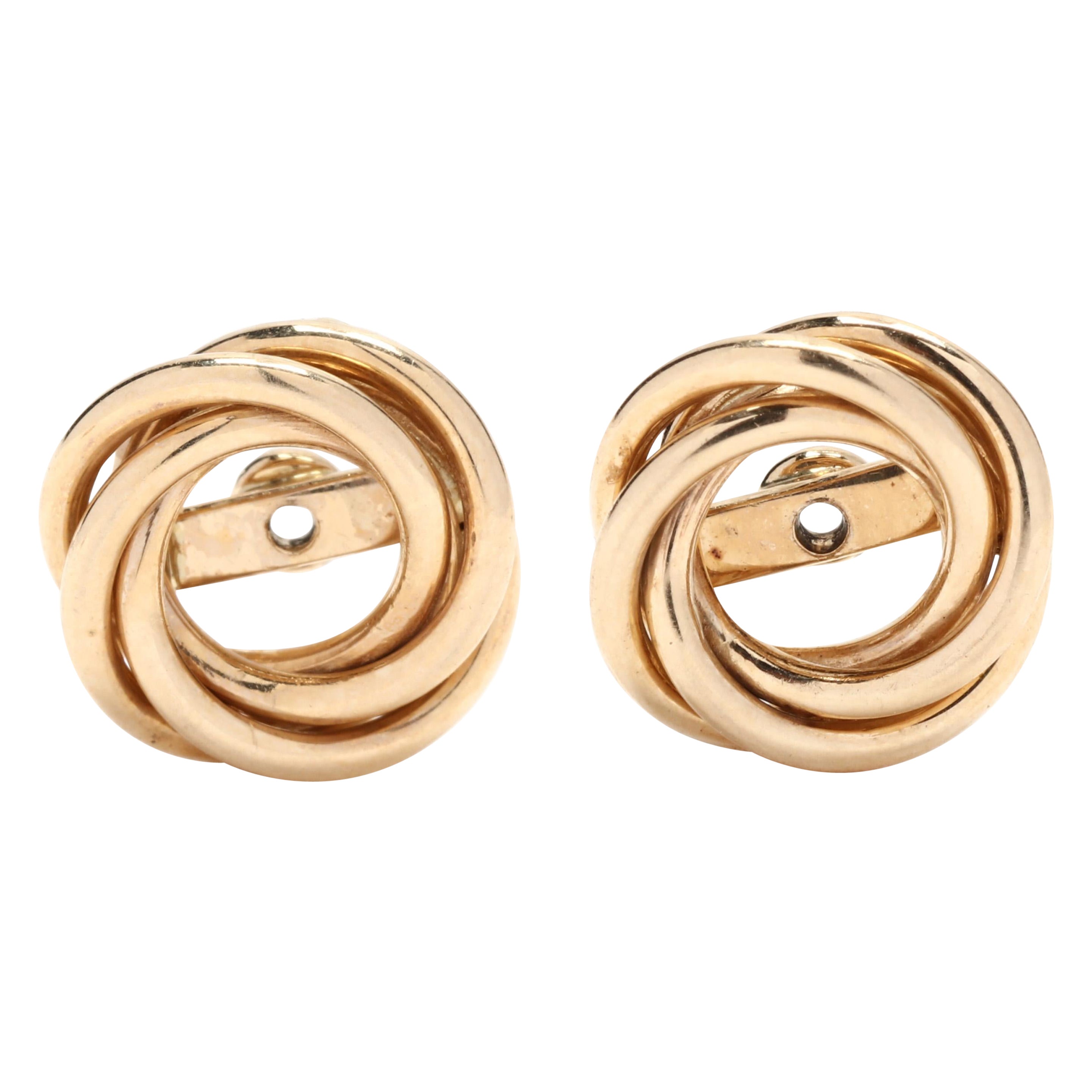 Gold Knot Earring Jackets, 14kt Yellow Gold